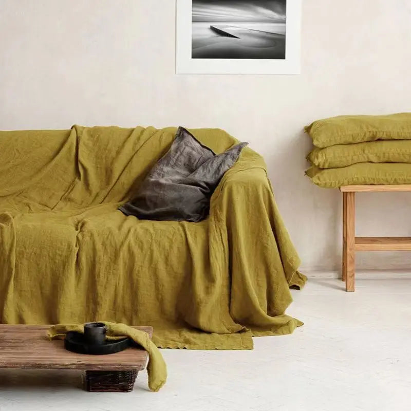 100% Linen Sofa Cover ,Premium Quality Sofa Slipcover, Soft Couch Chair Cover for Living Room Bedroom LOVESEAT Home Textile